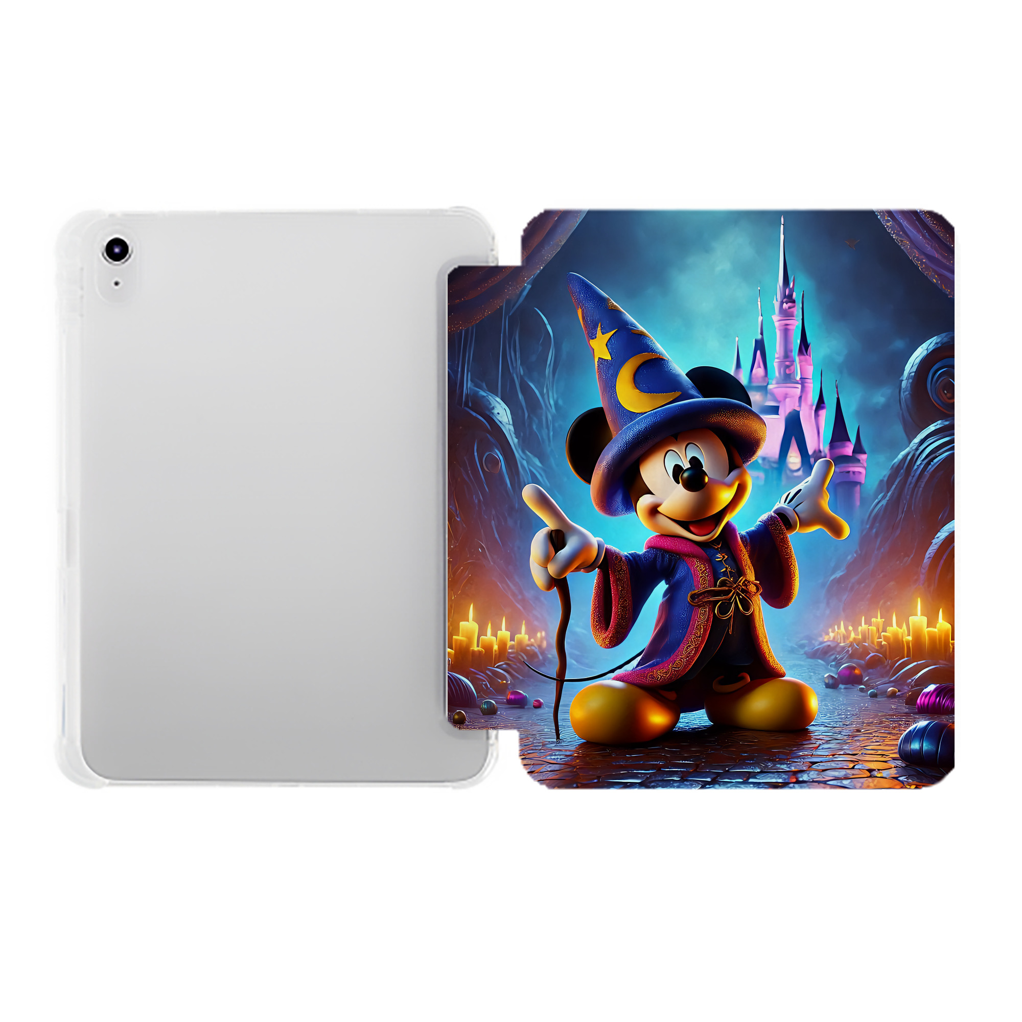 （画像用） ミッキーマウス Mickey Mouse IPad ケース ペン収納付き 三つ折りスタンド PUレザー×シリコン 対応機種9.5/10.5/10.9インチ
